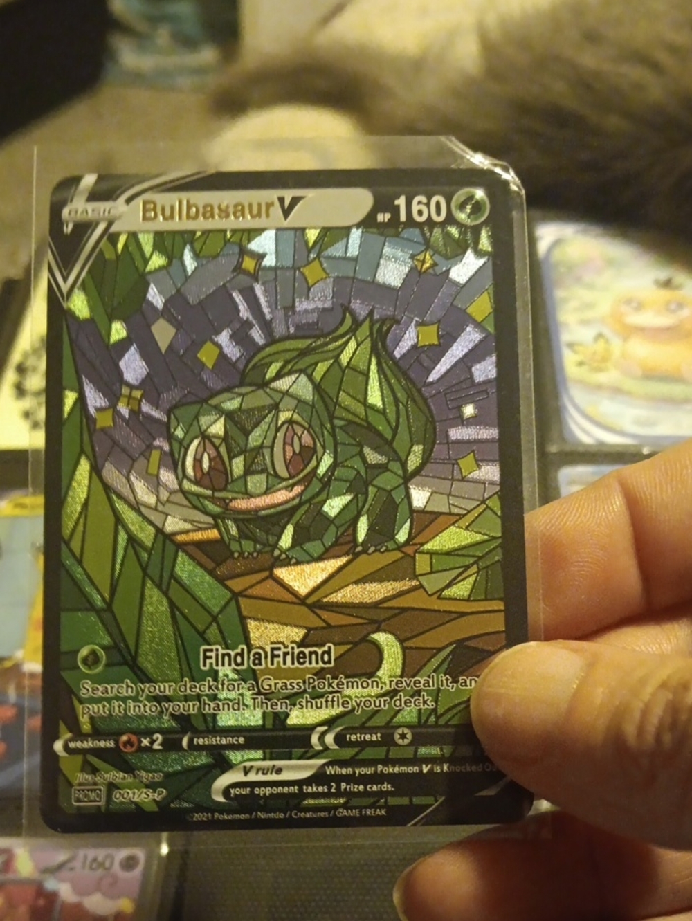 Bulbasaur V Holographic Trading Card - Green